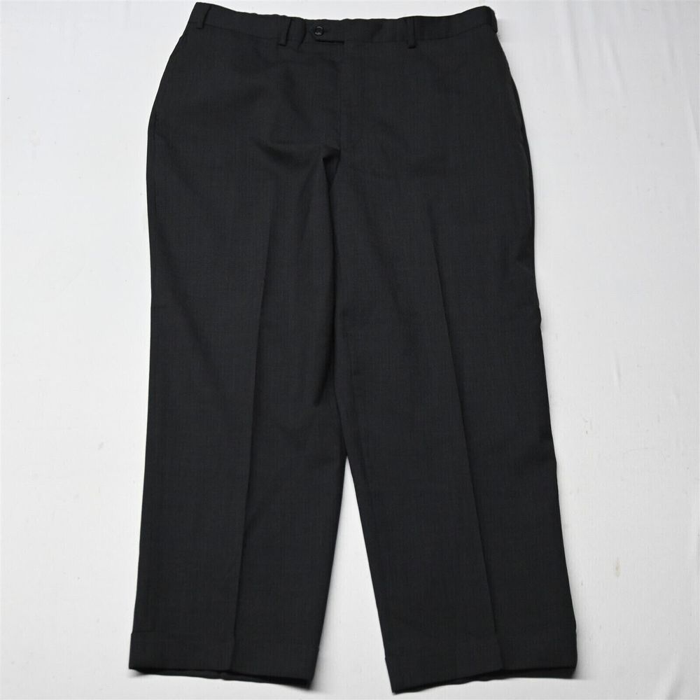 Jos A Bank 36x29 Gray Flat Front Cuffed Wool Mens Dress Pants